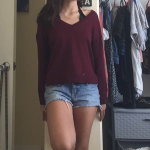Red crop sweater
